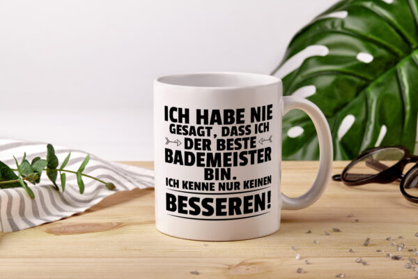 Der Beste Bademeister | Rettungsschwimmer - Tasse Weiss - Kaffeetasse / Geschenk / Familie