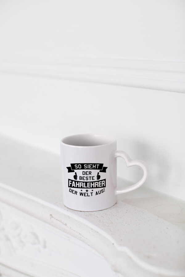 Bester Fahrlehrer der Welt | Sterne| Daumen hoch - Herzhenkel Tasse - Kaffeetasse / Geschenk / Familie