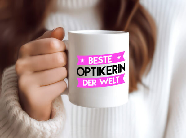 Beste Optikerin | Augenoptik - Tasse Weiss - Kaffeetasse / Geschenk / Familie