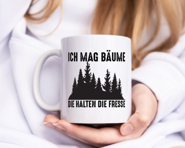 Ich mag Bäume | Wald | Die halten die Fresse - Tasse Weiss - Kaffeetasse / Geschenk / Familie