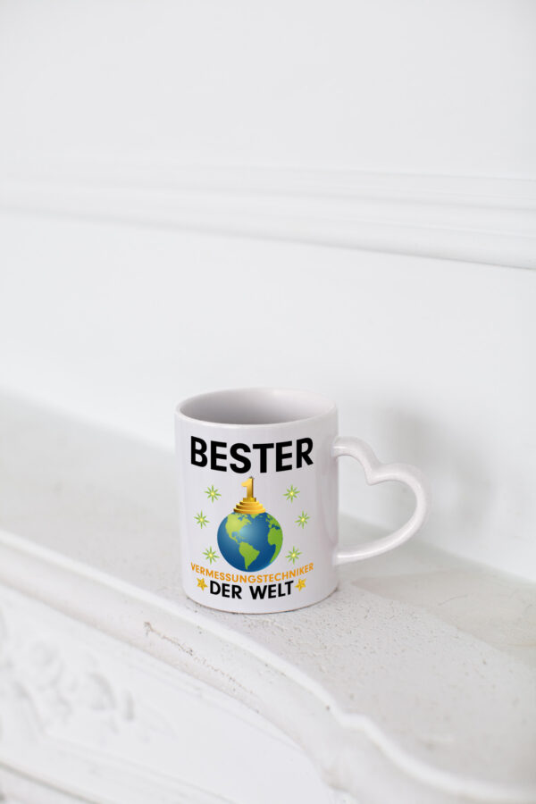 Welt Bester Vermessungstechniker | Techniker - Herzhenkel Tasse - Kaffeetasse / Geschenk / Familie