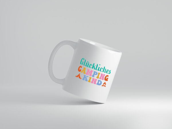 Glückliches | Camping | Kind - Tasse Weiss - Kaffeetasse / Geschenk / Familie
