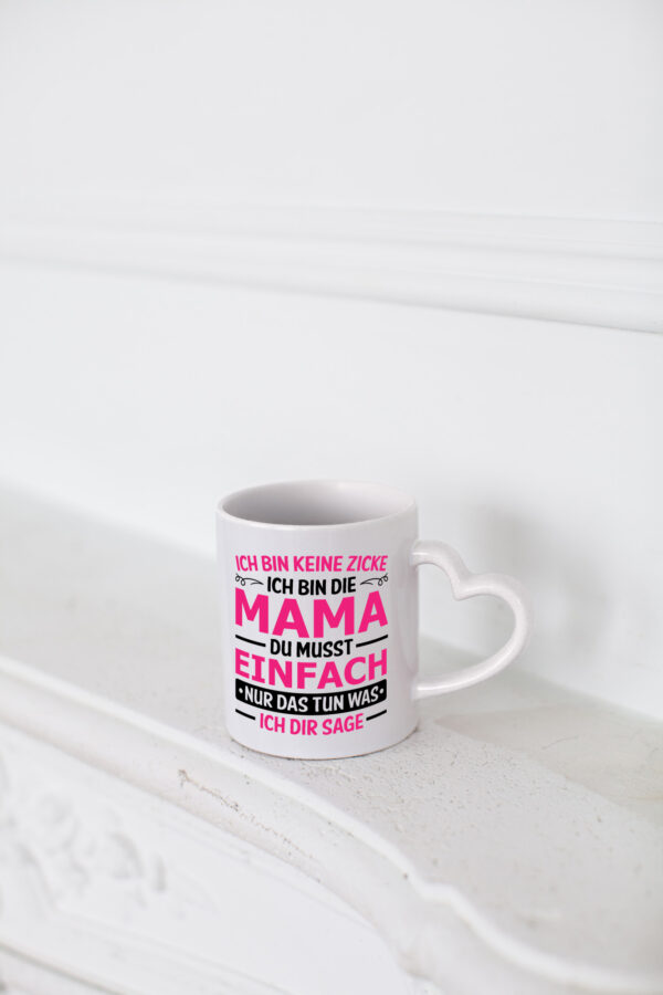 Keine Zicke, Mama | Schleifchen - Herzhenkel Tasse - Kaffeetasse / Geschenk / Familie