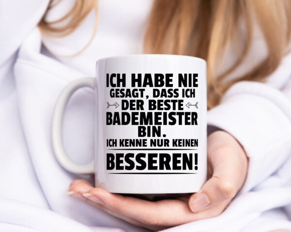 Der Beste Bademeister | Rettungsschwimmer - Tasse Weiss - Kaffeetasse / Geschenk / Familie