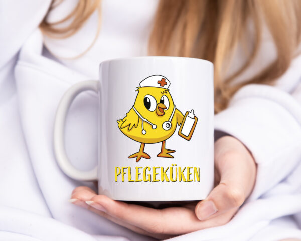 Pflegeküken | Küken Stethoskop - Tasse Weiss - Kaffeetasse / Geschenk / Familie