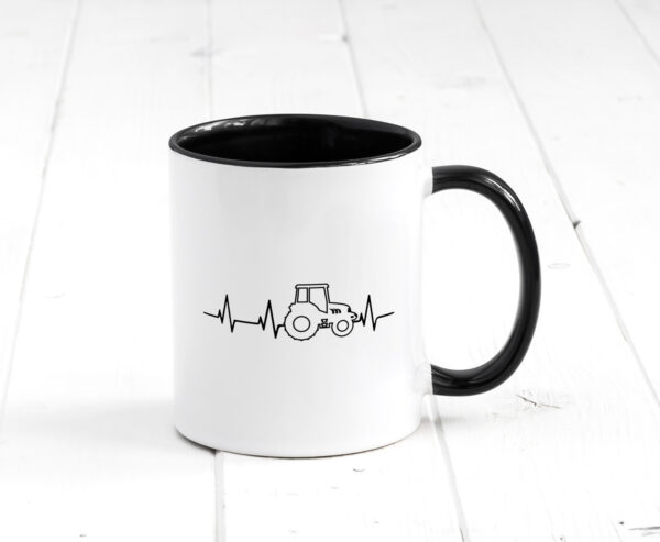 Trekker Herzschlag | Traktor | Bauernhof | Bauer Farbige Tasse - Kaffeetasse / Geschenk / Familie