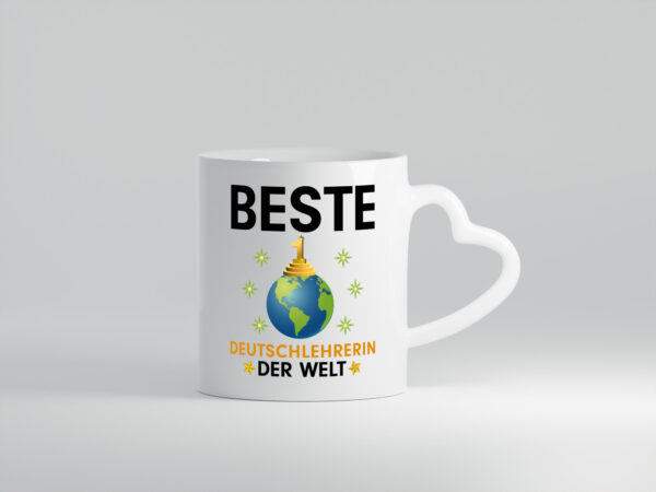 Welt Beste Deutschlehrerin | Lehrer - Herzhenkel Tasse - Kaffeetasse / Geschenk / Familie