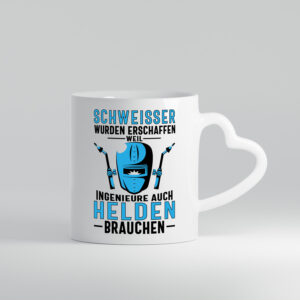 Schweisser, Helden | Schweissmaske - Herzhenkel Tasse - Kaffeetasse / Geschenk / Familie