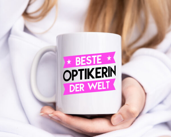 Beste Optikerin | Augenoptik - Tasse Weiss - Kaffeetasse / Geschenk / Familie