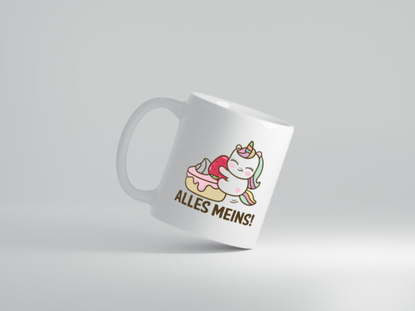 Alles meins! | Einhorn | Kuchen - Tasse Weiss - Kaffeetasse / Geschenk / Familie