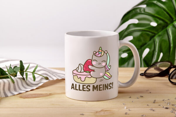 Alles meins! | Einhorn | Kuchen - Tasse Weiss - Kaffeetasse / Geschenk / Familie