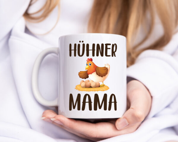 Hühner Mama | Glucke | Eier - Tasse Weiss - Kaffeetasse / Geschenk / Familie