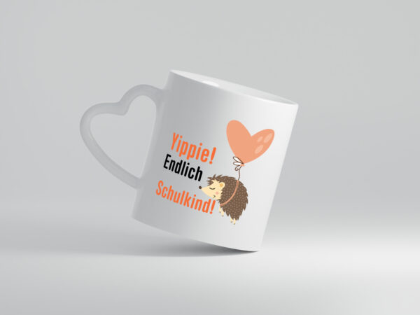 Schulkind | Einschulung | 1. Klasse | Grundschule v2 - Herzhenkel Tasse - Kaffeetasse / Geschenk / Familie