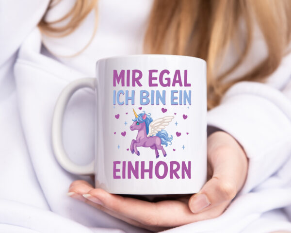 Mir egal, ich bin ein Einhorn| Herzen - Tasse Weiss - Kaffeetasse / Geschenk / Familie