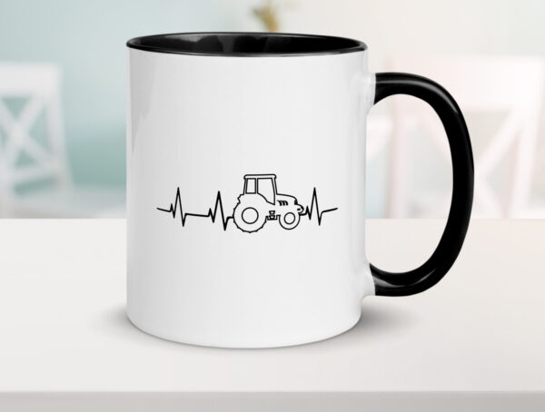 Trekker Herzschlag | Traktor | Bauernhof | Bauer Farbige Tasse - Kaffeetasse / Geschenk / Familie