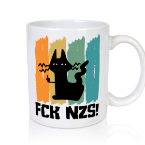 FCK NZS! | Katze - Tasse Weiss - Kaffeetasse / Geschenk / Familie