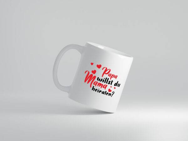 Papa, Mama, heiraten | Herzen - Tasse Weiss - Kaffeetasse / Geschenk / Familie