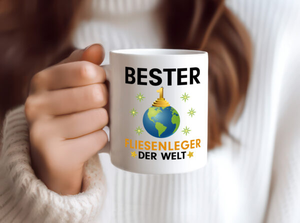 Welt Bester Fliesenleger | Fliesenlegen | Bau - Tasse Weiss - Kaffeetasse / Geschenk / Familie