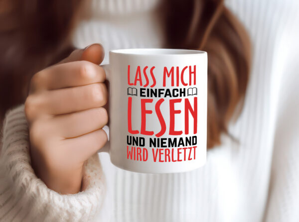 Lass mich Lesen - Tasse Weiss - Kaffeetasse / Geschenk / Familie