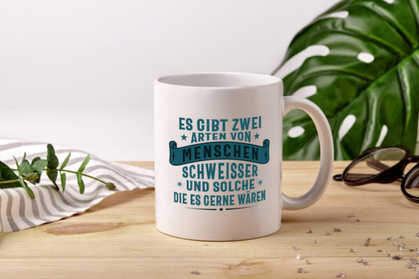 Zwei Arten Menschen | Schweisser | Sterne - Tasse Weiss - Kaffeetasse / Geschenk / Familie