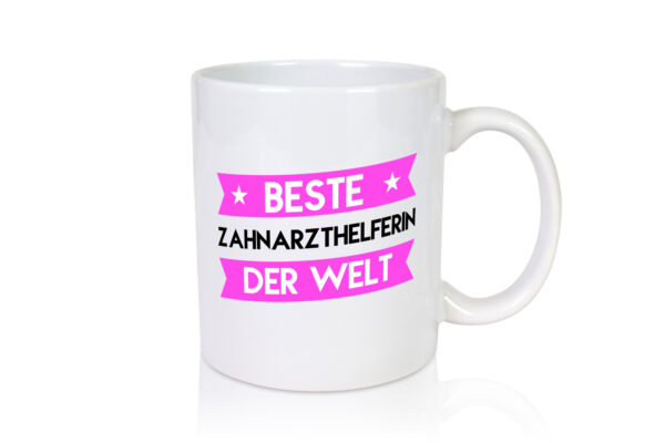 Beste Zahnarzthelferin | Zahnmedizin - Tasse Weiss - Kaffeetasse / Geschenk / Familie