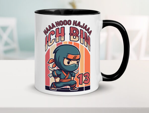 13. Geburtstag | Ninja Junge | 13 Jahre Farbige Tasse - Kaffeetasse / Geschenk / Familie