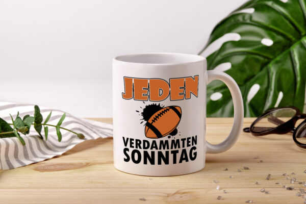 American Football | Fan | Jeden verdammten Sonntag - Tasse Weiss - Kaffeetasse / Geschenk / Familie