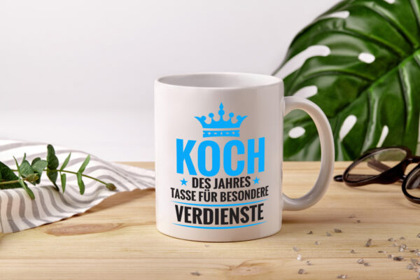 Besonderer Verdienst: Koch | Chefkoch | Chefkoch - Tasse Weiss - Kaffeetasse / Geschenk / Familie