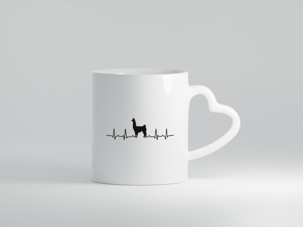Alpaka Herzschlag | Tier Motiv | Lama | Tierfreund - Herzhenkel Tasse - Kaffeetasse / Geschenk / Familie