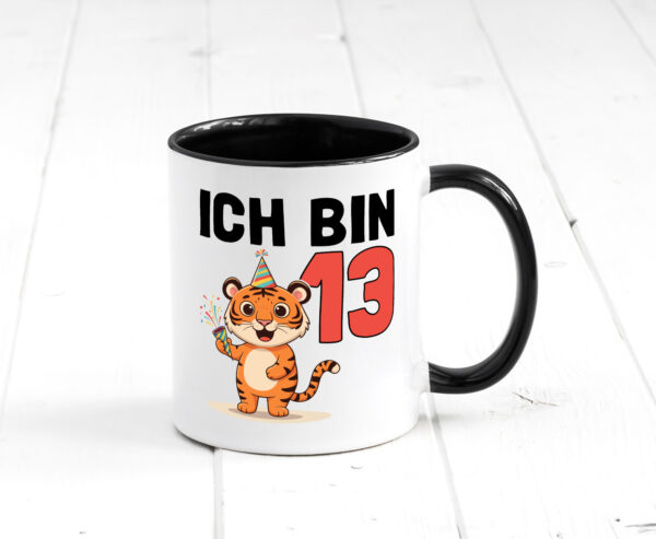 13. Geburtstag | 13 Jahre | Tiger | Geburtstag Farbige Tasse - Kaffeetasse / Geschenk / Familie