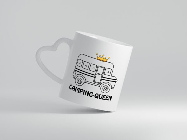 Camping Queen - Herzhenkel Tasse - Kaffeetasse / Geschenk / Familie