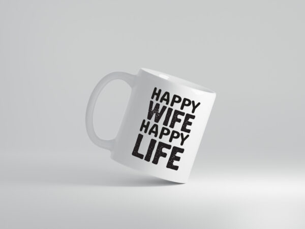 Happy Wife | Ehemann Tasse | Ehefrau Humor | Statement - Tasse Weiss - Kaffeetasse / Geschenk / Familie