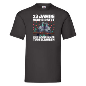 23 Jahre verheiratet | Turteltauben | Ehe | Ehepaar T-Shirt Schwarz