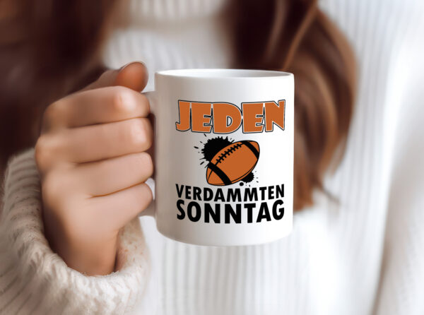 American Football | Fan | Jeden verdammten Sonntag - Tasse Weiss - Kaffeetasse / Geschenk / Familie