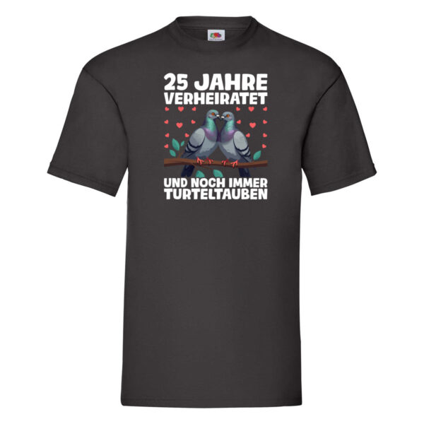 25. Jahre verheiratet | Turteltauben | Ehe | Ehepaar T-Shirt Schwarz