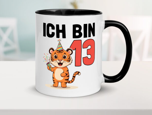 13. Geburtstag | 13 Jahre | Tiger | Geburtstag Farbige Tasse - Kaffeetasse / Geschenk / Familie