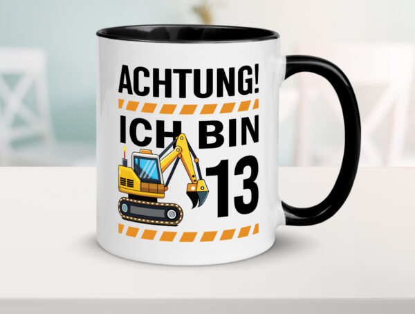 13 Geburtstag Ich bin 13 | Bagger | Bagger Junge Farbige Tasse - Kaffeetasse / Geschenk / Familie