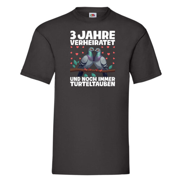 3 Jahre verheiratet | Turteltauben | Ehe | Ehepaar T-Shirt Schwarz