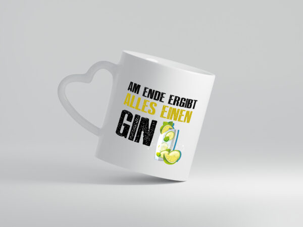 Gin | Spruch witzig | Alkohol | Geburtstag | Gin Tonic - Herzhenkel Tasse - Kaffeetasse / Geschenk / Familie