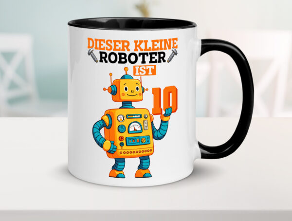 10. Geburtstag | 10 Jahre | Roboter | Junge Farbige Tasse - Kaffeetasse / Geschenk / Familie