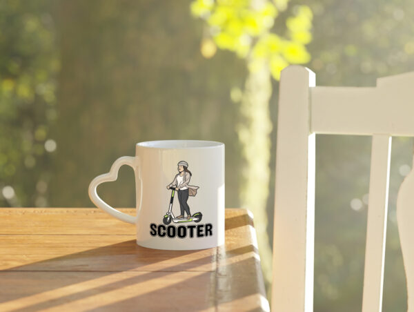 Scooter Tasse | Scooterfahrer Motiv | Jungs | Jungen - Herzhenkel Tasse - Kaffeetasse / Geschenk / Familie