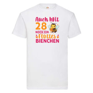 28. Geburtstag | Flottes Bienchen | 28 Jahre T-Shirt Weiß