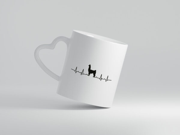 Alpaka Herzschlag | Tier Motiv | Lama | Tierfreund - Herzhenkel Tasse - Kaffeetasse / Geschenk / Familie