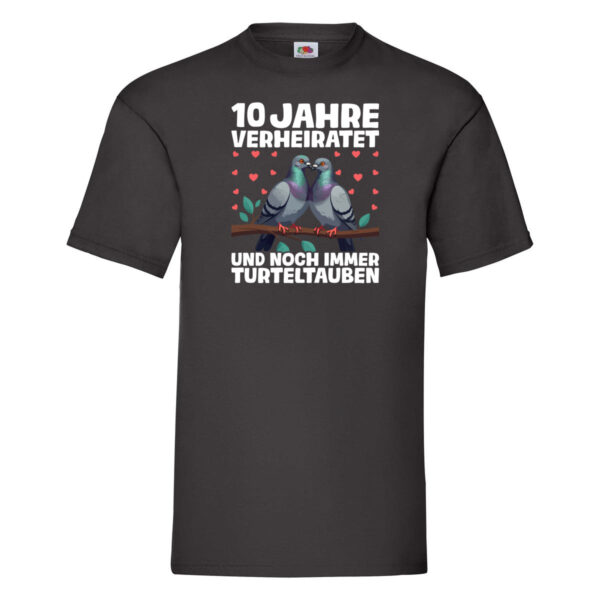 10 Jahre verheiratet | Turteltauben | Ehe | Ehepaar T-Shirt Schwarz