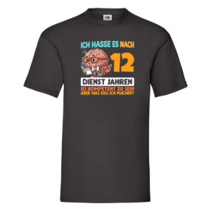 12 Dienstjahre | Arbeit | Kompetent T-Shirt Schwarz