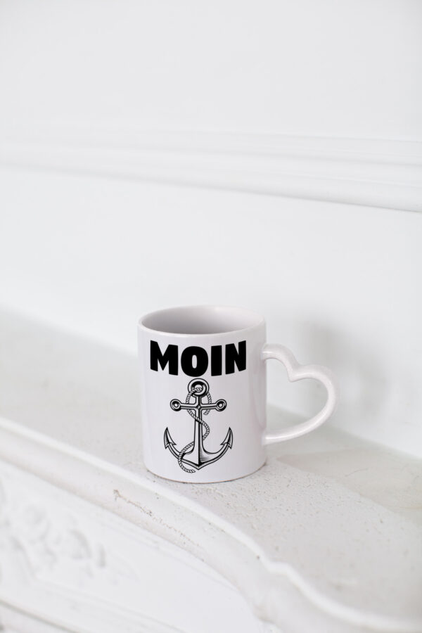 Moin Anker | Norddeutschland Tasse | Norddeutscher - Herzhenkel Tasse - Kaffeetasse / Geschenk / Familie