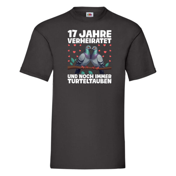 17 Jahre verheiratet | Turteltauben | Ehe | Ehepaar T-Shirt Schwarz