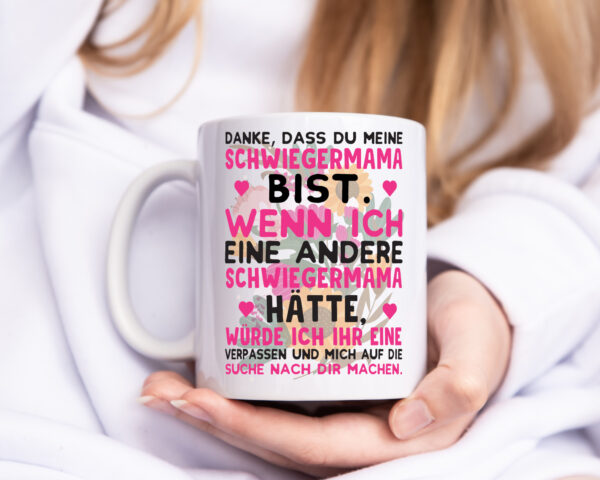 Danke Schwiegermama | Schwiegermutter Tasse | Spruch - Tasse Weiss - Kaffeetasse / Geschenk / Familie
