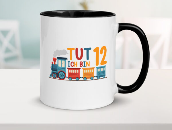 12. Geburtstag | 12 Jahre | Eisenbahn | Zug | junge Farbige Tasse - Kaffeetasse / Geschenk / Familie