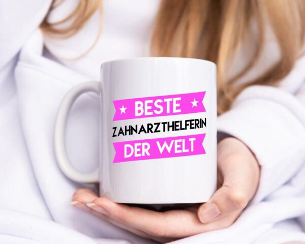 Beste Zahnarzthelferin | Zahnmedizin - Tasse Weiss - Kaffeetasse / Geschenk / Familie